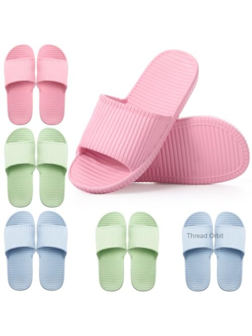 6 Pack Non Slip Shower Slides EVA Unisex Lightweight Slippers